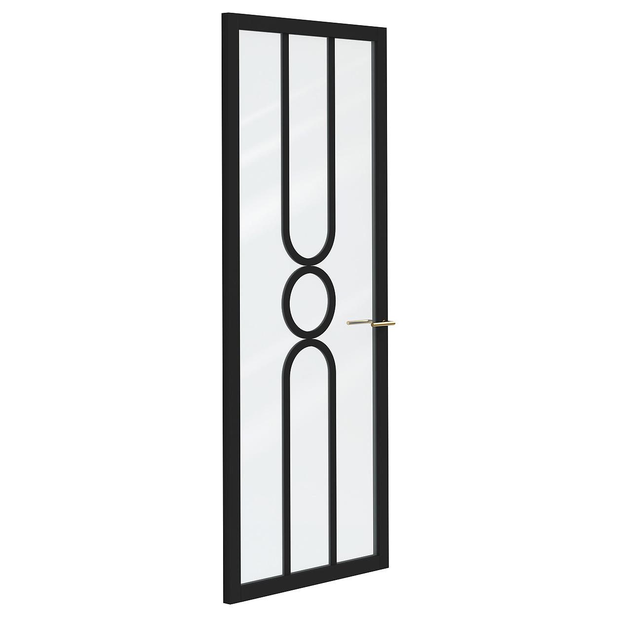 Binnendeur Skantrae SSL 14521 Blank Glas Zwart Gelakt